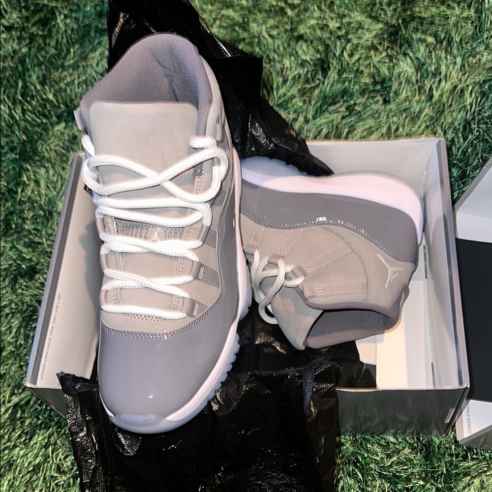 Gray and White High-Top Sneakers